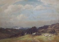 Lot 732 - Walter J. Watson, Rural landscape with sheep, oil on canvas.