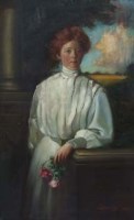 Lot 733 - Edgar Lee, Portrait of a lady, oil on canvas.