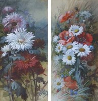 Lot 739 - A Connelly. Floral still life studies, gouache (2).