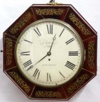 Lot 761 - Phillips of London octagonal mahogany wall clock.