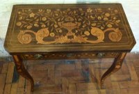 Lot 779 - Dutch marquetry fold-over card table