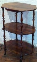 Lot 788 - Victorian rosewood floor standing whatnot on