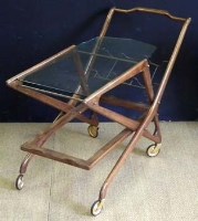 Lot 826 - 1950's design drinks trolley  with glazed top and