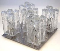 Lot 843 - Kalmar Brutalist glass light fitting