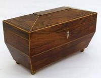 Lot 28 - Rosewood sarcophagus tea caddy