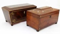 Lot 31 - Mahogany sarcophagus caddy and a rosewood caddy (2).