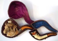 Lot 33 - Meerschaum horses head pipe,   also another pipe