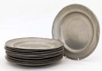 Lot 46 - Set of 14 pewter plates (interesting mark).