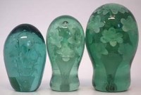 Lot 156 - Three glass floral dumps.
