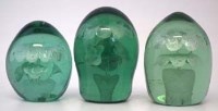 Lot 157 - Three glass floral dumps.
