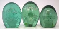 Lot 165 - Three glass floral dumps.