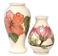 Lot 254 - Two Moorcroft vases   decorated with Hibiscus