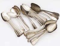Lot 289 - Mixed lot of 18th and 19th century silver fiddle