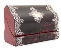 Lot 303 - Silver and tortoishell writing slope.