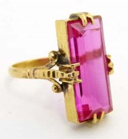Lot 328 - Gold dress ring, possibly 18ct, set with an