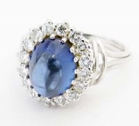 Lot 333 - 18ct white gold (unmarked) ring set with a