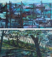 Lot 409 - R. Weisbrod and F. Shenton, Harbour scene and another, oil (2).