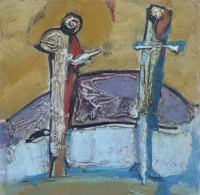 Lot 456 - Tadeusz Was, Figures in a landscape, m/m.