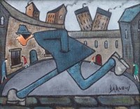 Lot 462 - Albert Barlow, Doing a Runner, acrylic.