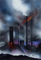 Lot 476 - David Wilde, Raking Slag, oil.