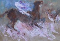 Lot 483 - Dorothy Bradford, Rider, mixed media.