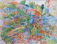 Lot 524 - Fred Yates, Pietrasanta, Tuscany, watercolour.