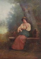 Lot 546 - J. McColvin, Young woman beneath a tree, oil.