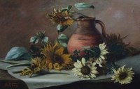Lot 547 - M.G. Trood, Floral still life, oil.
