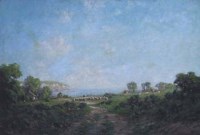 Lot 548 - Harold Goldthwait, Coastal view, oil on canvas.