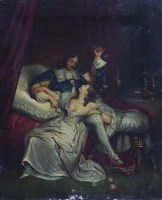 Lot 554 - English School, 19th century, The Lovers, oil.