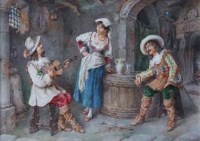 Lot 569 - E. Ascenzi, The New Song, watercolour.