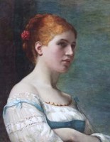Lot 572 - C.J. Atkins, Female portrait, watercolour.