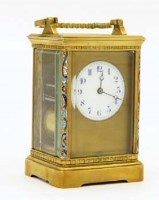 Lot 589 - Brass carriage clock.