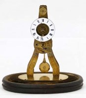 Lot 609 - French single barrel 'A' frame clock in a glass