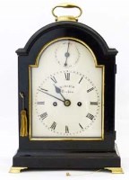 Lot 613 - George III ebonised bracket clock by 'Webster, Cornhill, London' early 19th century