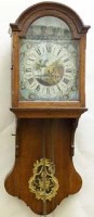 Lot 619 - Dutch oak 'marriage' wall clock, 19th century