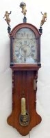 Lot 621 - A Dutch oak cased alarm Staartklok, 19th century