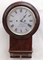 Lot 628 - Mahogany drop dial wall clock