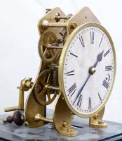 Lot 633 - Brass turrett clock movement 20th century