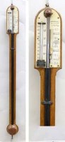 Lot 644 - Victorian pale oak stick barometer
