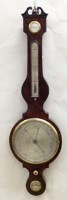 Lot 649 - Mahogany banjo barometer early 19th century