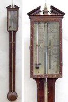 Lot 652 - George III mahogany stick barometer early 19th century