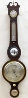 Lot 655 - Mahogany banjo barometer with box edging
