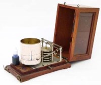 Lot 664 - Barograph mahogany case with papers.