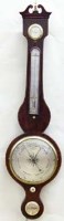Lot 671 - Mahogany banjo barometer mid 19th century (restored)