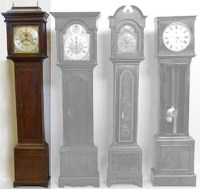 Lot 676 - Oak longcased clock