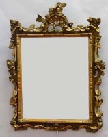 Lot 681 - Carved gilt wood wall mirror 19th century