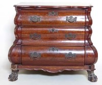 Lot 702 - Dutch mahogany marquetry chest of drawers 19th century