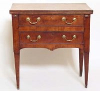 Lot 713 - 19th century sycamore chest of two drawers with fold-over work top.