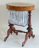 Lot 516 - Victorian walnut work table
